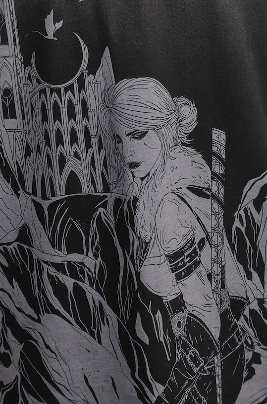 Bavlnené tričko pánske z kolekcie The Witcher x Medicine šedá farba RW23.TSM987