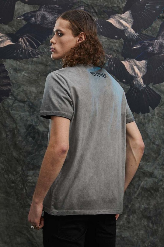 T-shirt bawełniany męski z kolekcji The Witcher x Medicine kolor szary szary RW23.TSM989