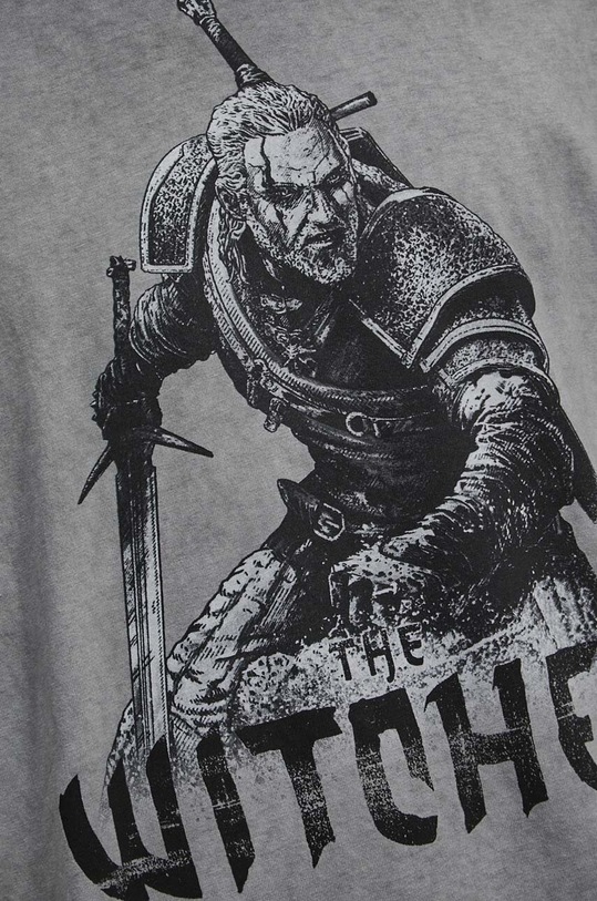 Bavlnené tričko pánske z kolekcie The Witcher x Medicine šedá farba RW23.TSM989