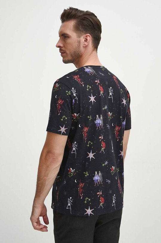 Odzież T-shirt bawełniany męski wzorzysty kolor czarny RW23.TSMA21 czarny