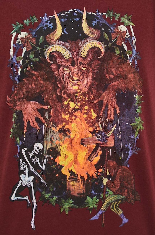 T-shirt bawełniany męski z nadrukiem kolor bordowy bordowy RW23.TSMA25