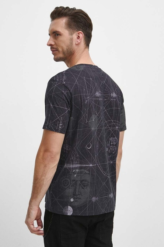 Odzież T-shirt bawełniany męski wzorzysty kolor czarny RW23.TSMA31 czarny