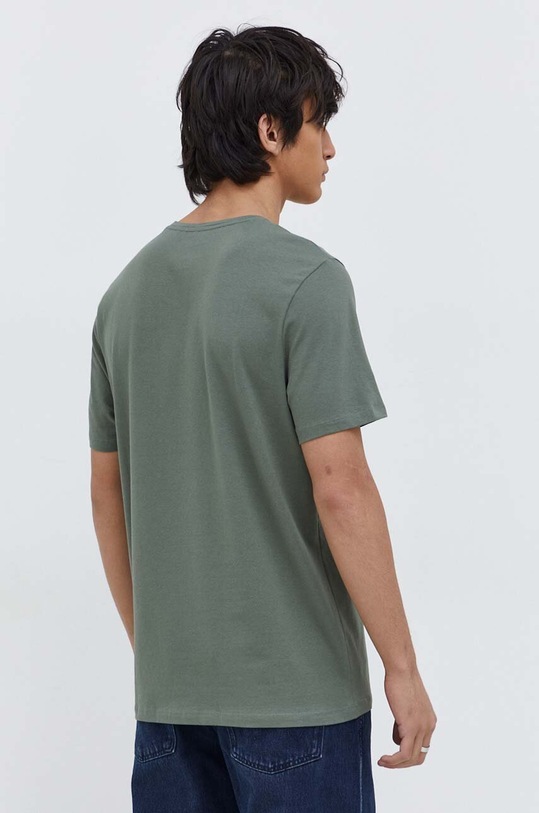 Odzież T-shirt bawełniany męski z domieszką elastanu z nadrukiem kolor zielony RW23.TSMB40 zielony