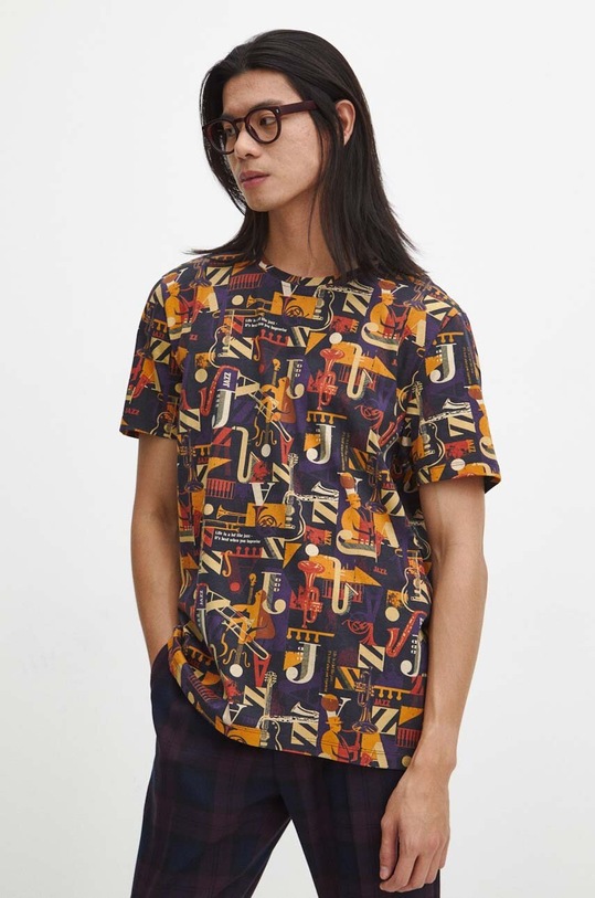 T-shirt bawełniany męski wzorzysty kolor multicolor multicolor RW23.TSMC10