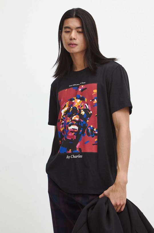 Medicine t-shirt bawełniany z elastanem czarny RW23.TSMC16