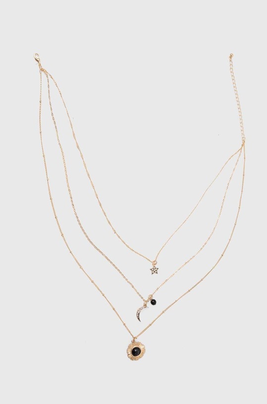Naszyjnik damski z ozdobnymi zawieszkami kolor złoty złoty RW24.AKD105