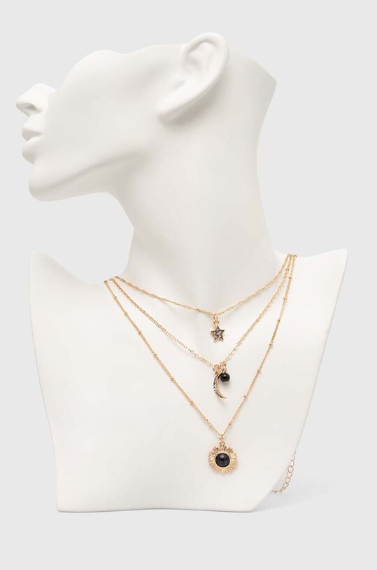 Akcesoria Naszyjnik damski z ozdobnymi zawieszkami kolor złoty RW24.AKD105 złoty