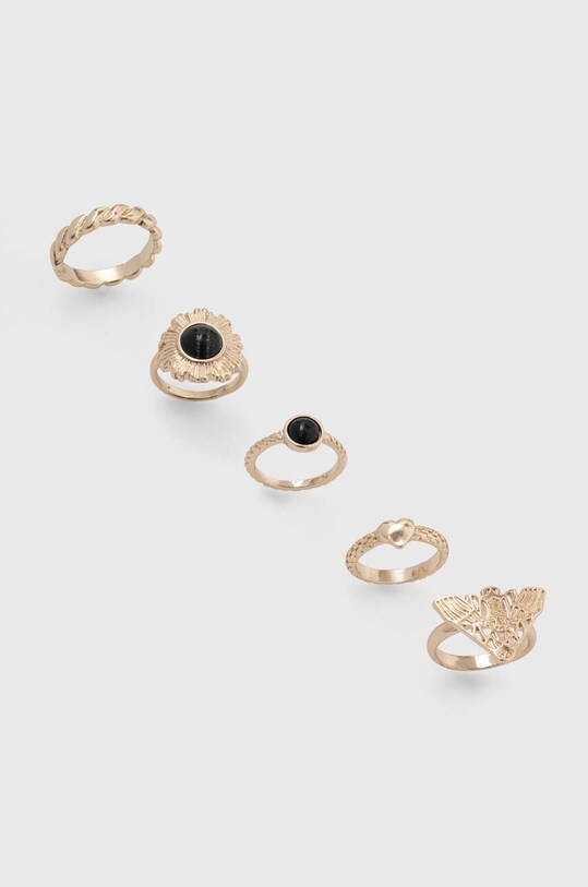Pierścionki damskie z ozdobnymi elementami (5-pack) kolor złoty 5-pack złoty RW24.AKD106