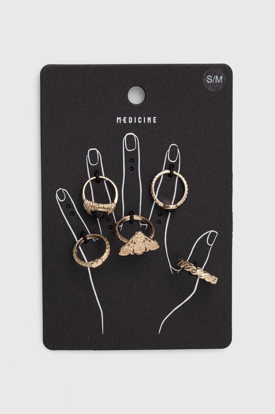 Pierścionki damskie z ozdobnymi elementami (5-pack) kolor złoty złoty RW24.AKD106