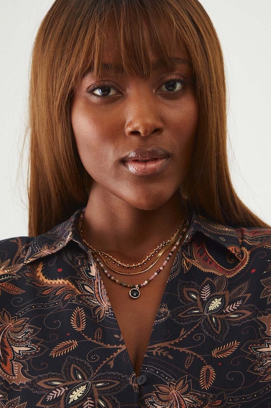 Naszyjnik damski z kamieniem naturalnym i ozdobną zawieszką kolor multicolor RW24.AKD305 multicolor