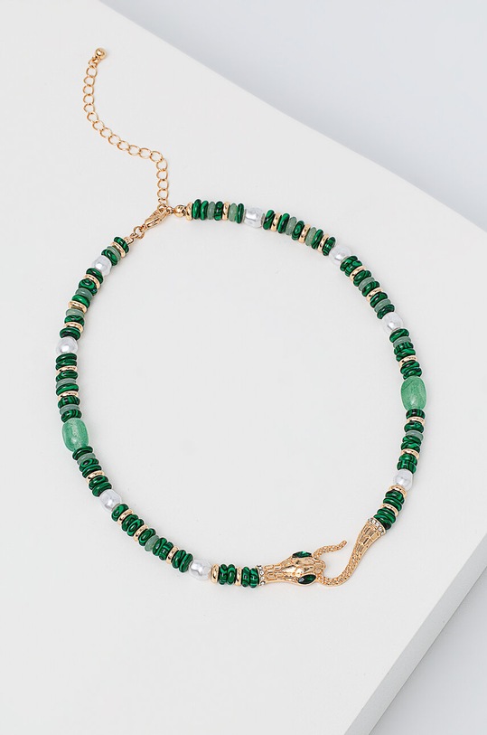 Náhrdelník dámský s přírodními kameny zelená barva RW24.AKD309 zelená RW24