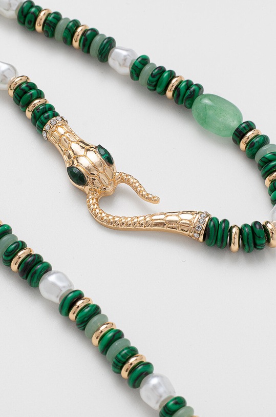 Doplňky Náhrdelník dámský s přírodními kameny zelená barva RW24.AKD309 zelená
