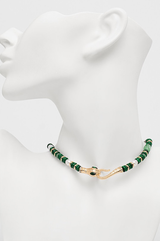 Náhrdelník dámský s přírodními kameny zelená barva zelená RW24.AKD309