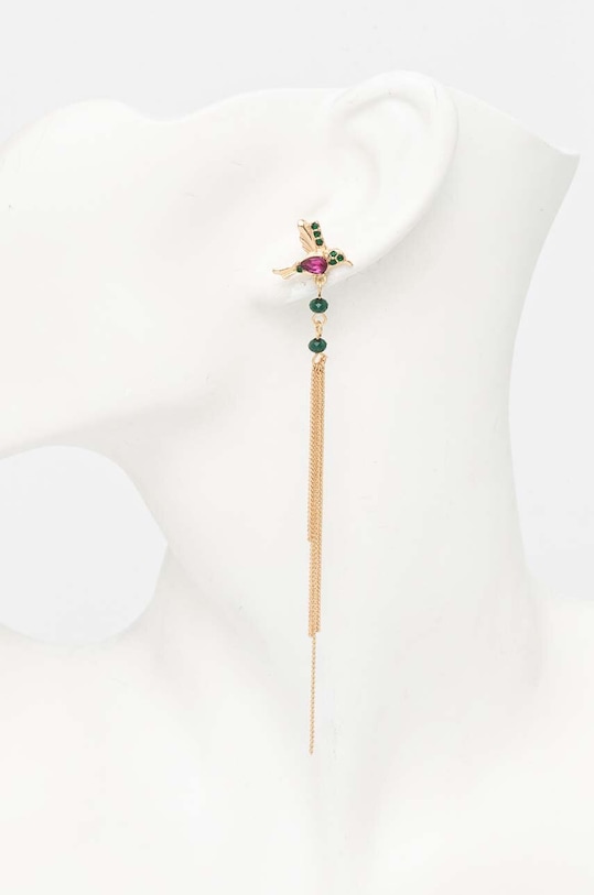 Kolczyki damskie z ozdobnymi zawieszkami kolor złoty złoty RW24.AKD506