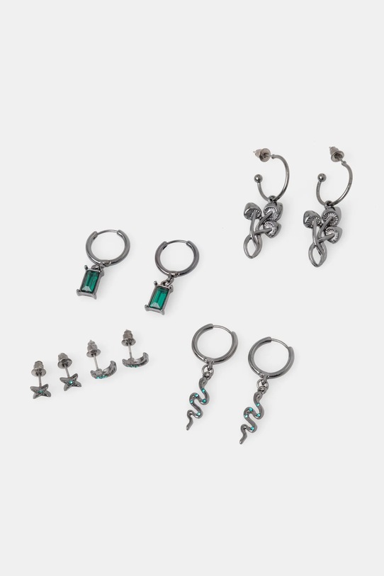 Kolczyki damskie z ozdobnymi zawieszkami (5-pack) kolor czarny 5-pack czarny RW24.AKD703