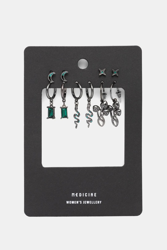 Akcesoria Kolczyki damskie z ozdobnymi zawieszkami (5-pack) kolor czarny RW24.AKD703 czarny