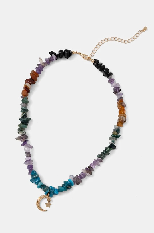 Naszyjnik damski z kamieniami naturalnymi i zawieszką kolor multicolor kamień naturalny multicolor RW24.AKD704