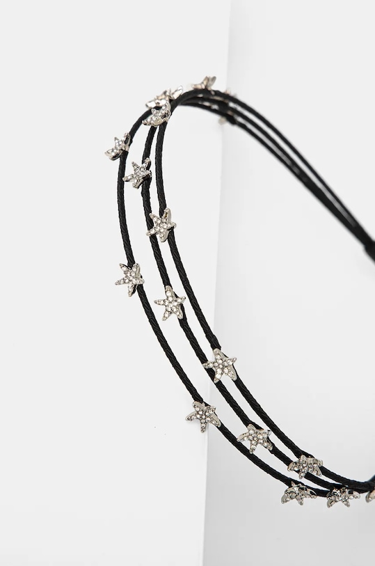 Opaska do włosów damska z ozdobną aplikacją kolor czarny RW24.AKDA01 czarny RW24