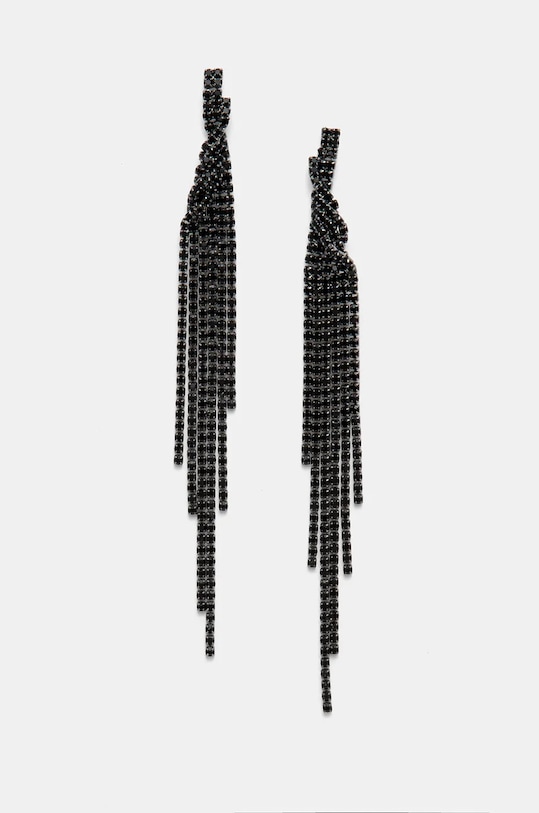 Kolczyki damskie z ozdobnymi elementami kolor czarny czarny RW24.AKDA05