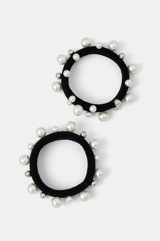 Gumka do vlasů dámská s ozdobnými korálky (2-pack) černá barva černá RW24.AKDB01