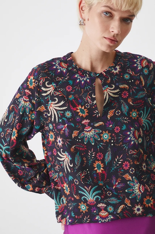 Medicine bluza flori negru RW24.BDD070