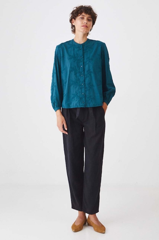 Medicine bluza din bumbac RW24.BDD301 turcoaz RW24