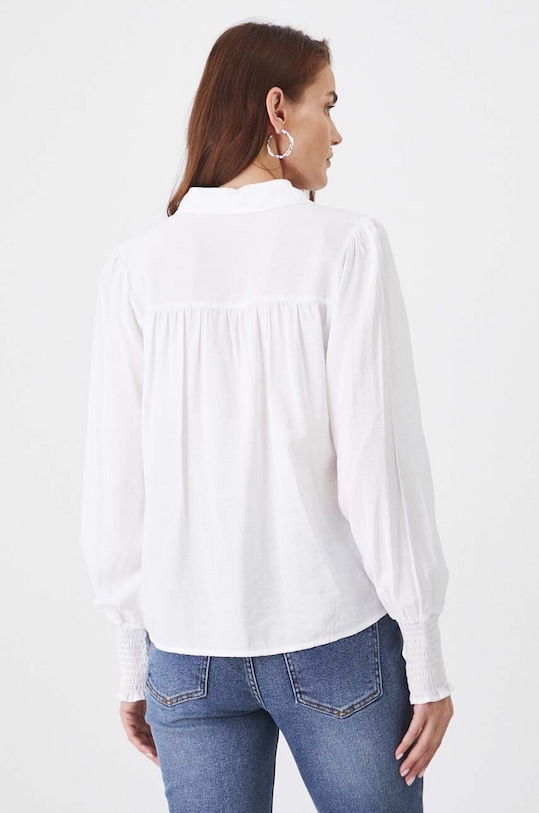 Oblečenie Blúzka dámska s čipkovanými vložkami biela farba RW24.BDD402 biela