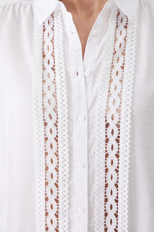 Blúzka dámska s čipkovanými vložkami biela farba RW24.BDD402 biela