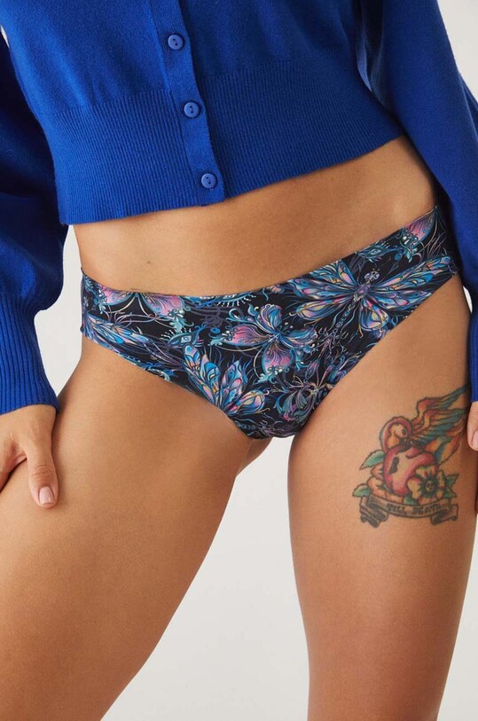 Odzież Figi damskie hipsters z motywem roślinnym i zwierzęcym (3-pack) kolor multicolor RW24.BID304 multicolor