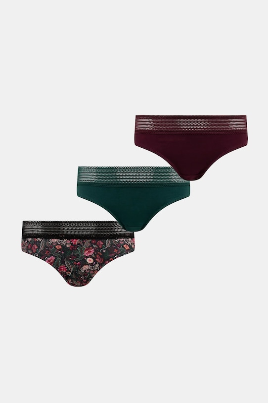 Figi bawełniane damskie briefs wzorzyste (3-pack) kolor multicolor dzianina multicolor RW24.BID711