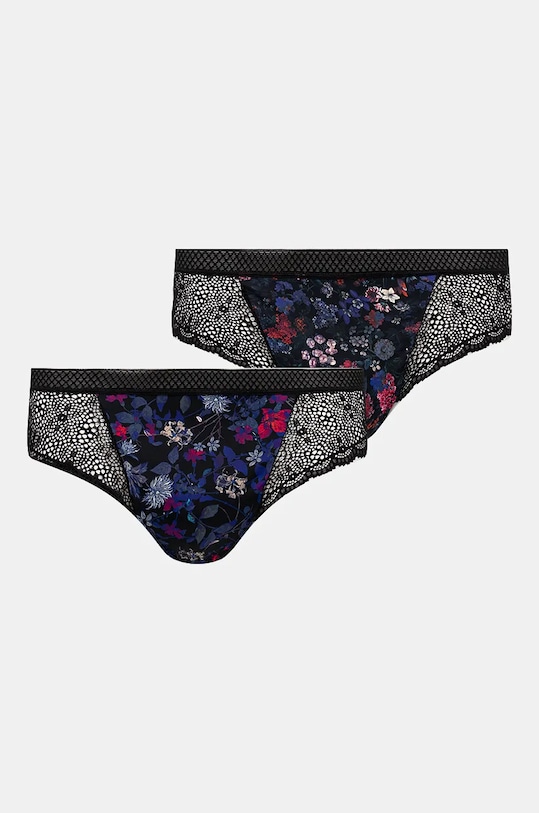Figi damskie briefs z koronkowymi wstawkami (2-pack) kolor multicolor dzianina multicolor RW24.BID907