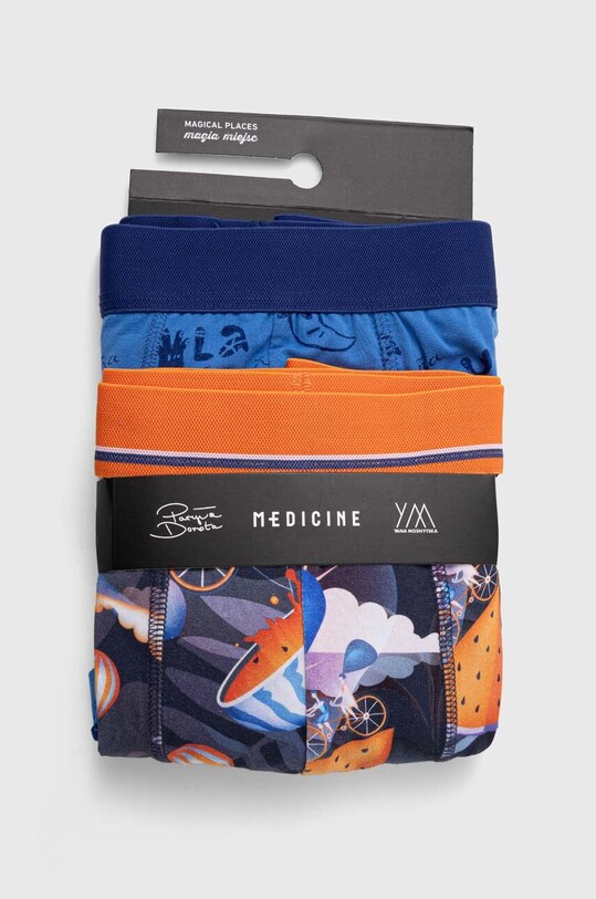 Bokserki bawełniane męskie z domieszką elastanu z kolekcji Magia Miejsc (2-pack) kolor multicolor RW24.BIM150