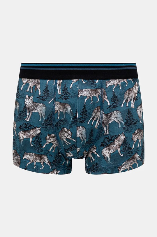 Odzież Bokserki bawełniane męskie z domieszką elastanu z motywem zwierzęcym (2-pack) kolor multicolor RW24.BIM705 multicolor