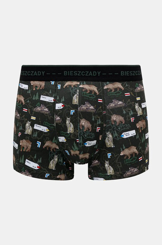 Bokserki bawełniane męskie z domieszką elastanu z motywem górskim (3-pack) kolor multicolor multicolor RW24.BIM710