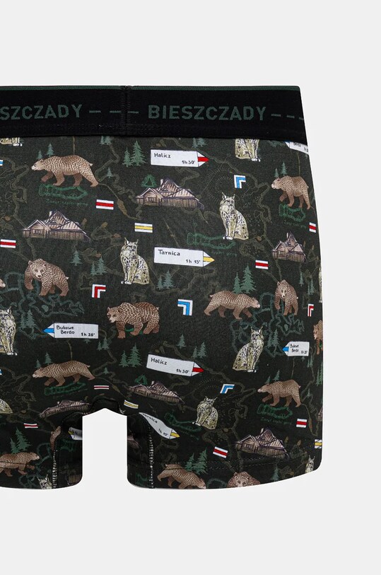 Bokserki bawełniane męskie z domieszką elastanu z motywem górskim (3-pack) kolor multicolor RW24.BIM710