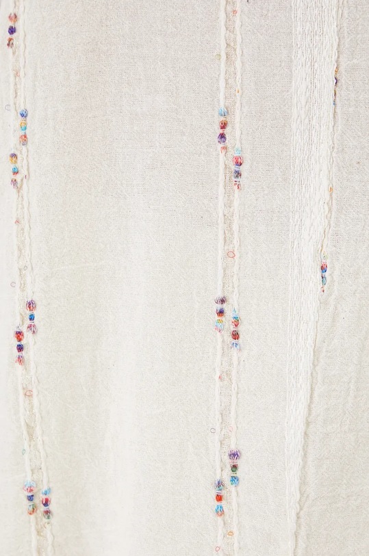 Bluzka lniana damska oversize z fakturą kolor beżowy RW24.BKD570 beżowy