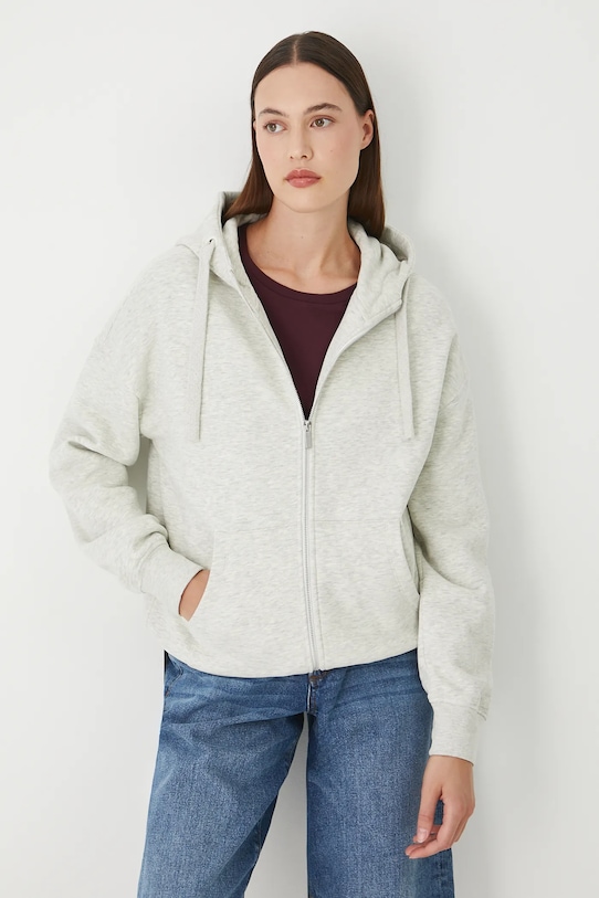 Bluza damska z kapturem melanżowa pozostałe beżowy RW24.BLD020