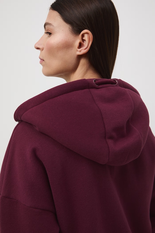Bluza damska z kapturem gładka RW24-BLD020 bordowy