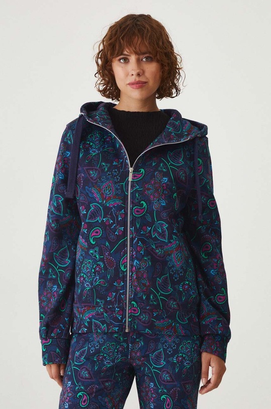 Odzież Bluza bawełniana damska z kapturem kolor granatowy RW24.BLD030 granatowy