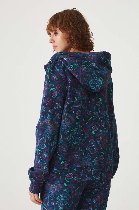 Bluza bawełniana damska z kapturem kolor granatowy RW24.BLD030