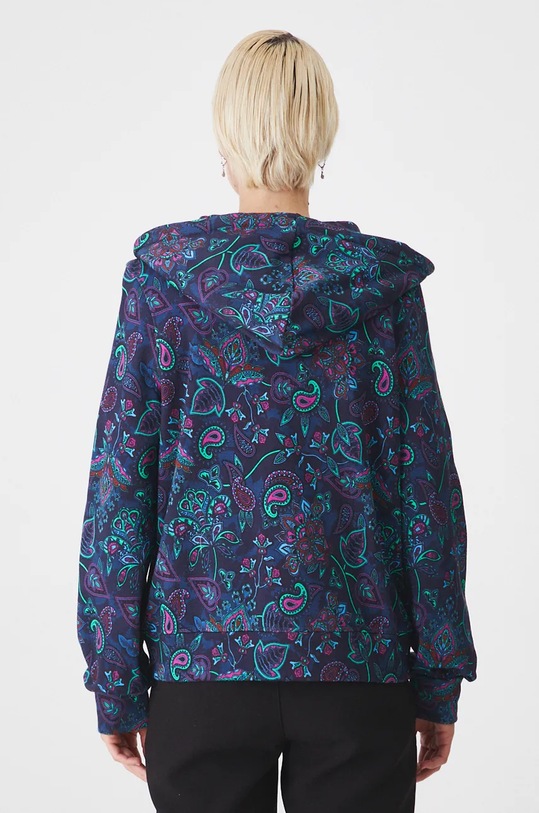 Bluza bawełniana damska z kapturem kolor granatowy granatowy RW24.BLD030