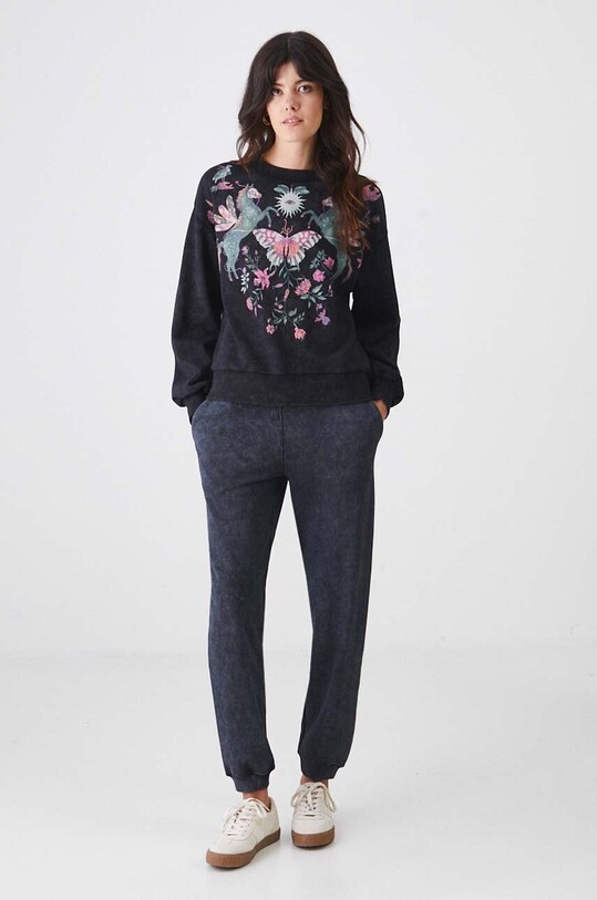 Bluza damska z nadrukiem kolor szary RW24.BLD100 szary RW24