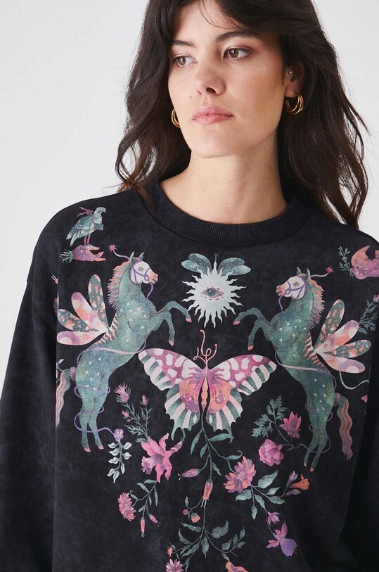 Bluza damska z nadrukiem kolor szary szary RW24.BLD100