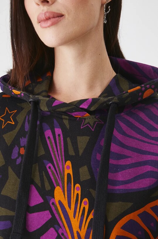 Bluza damska oversize wzorzysta kolor multicolor RW24.BLD604
