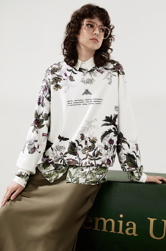 Bluza damska – Medicine z okazji roku Miłosza, kolor beżowy RW24.BLD651