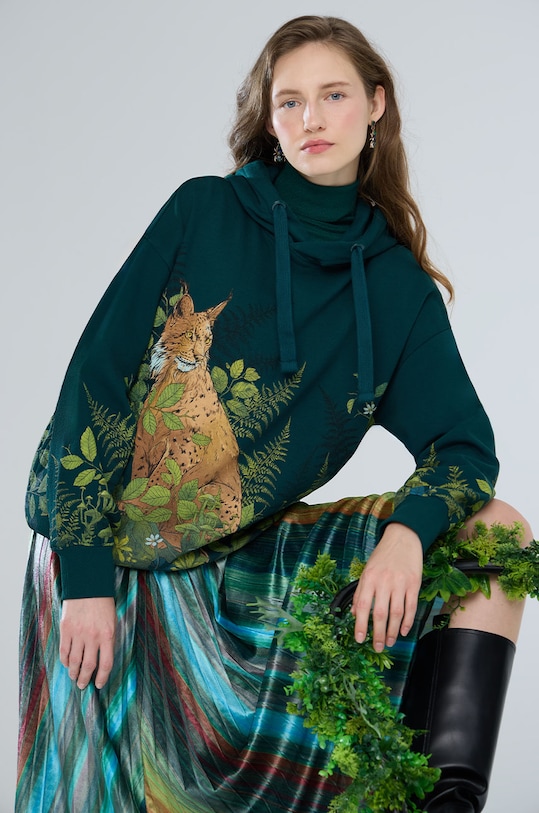 Bluza damska z kolekcji Together For Nature kolor turkusowy pozostałe turkusowy RW24.BLD700