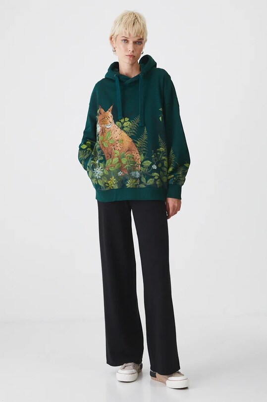 Bluza damska z kolekcji Together For Nature kolor turkusowy RW24.BLD700 turkusowy RW24