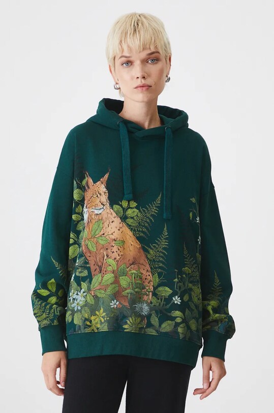 Odzież Bluza damska z kolekcji Together For Nature kolor turkusowy RW24.BLD700 turkusowy