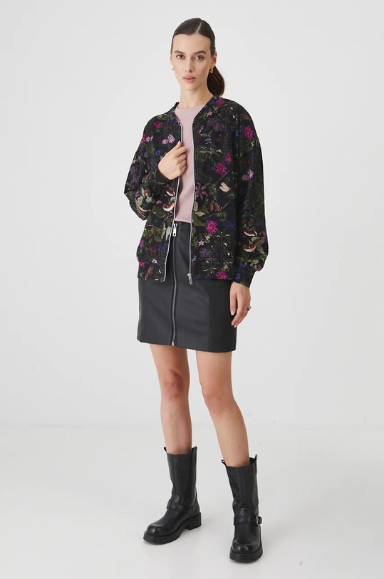 Mikina dámska vzorovaná čierna farba RW24.BLD702 čierna RW24