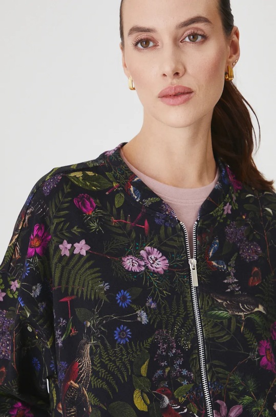 Mikina dámska vzorovaná čierna farba čierna RW24.BLD702